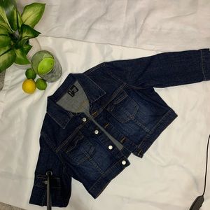 Plus size crop denim jacket
